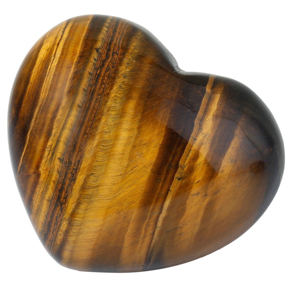 Healing Crystal Tiger’s Eye Heart Love Carved Palm Worry Stone Chakra Reiki B…