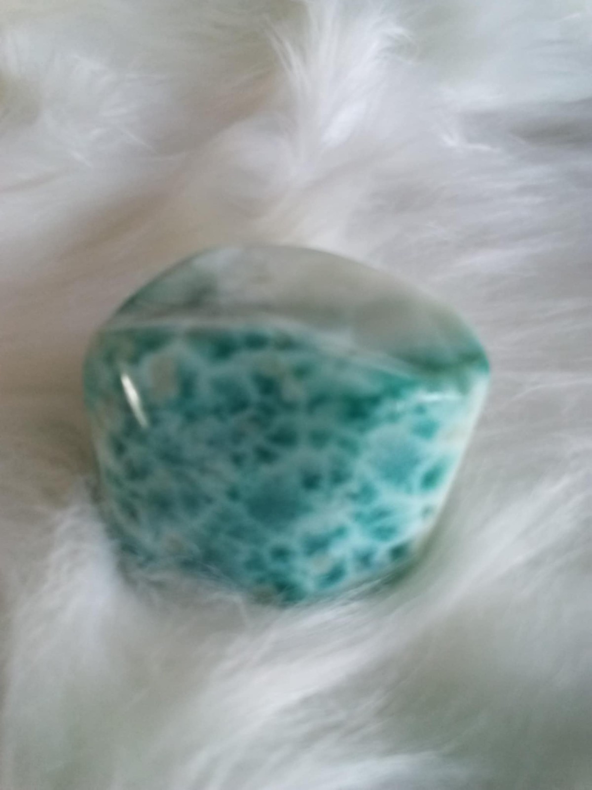 DOMINCAN REPUBLIC LARIMAR TEAL FREEFORM POLISHED GEMSTONE 134 g