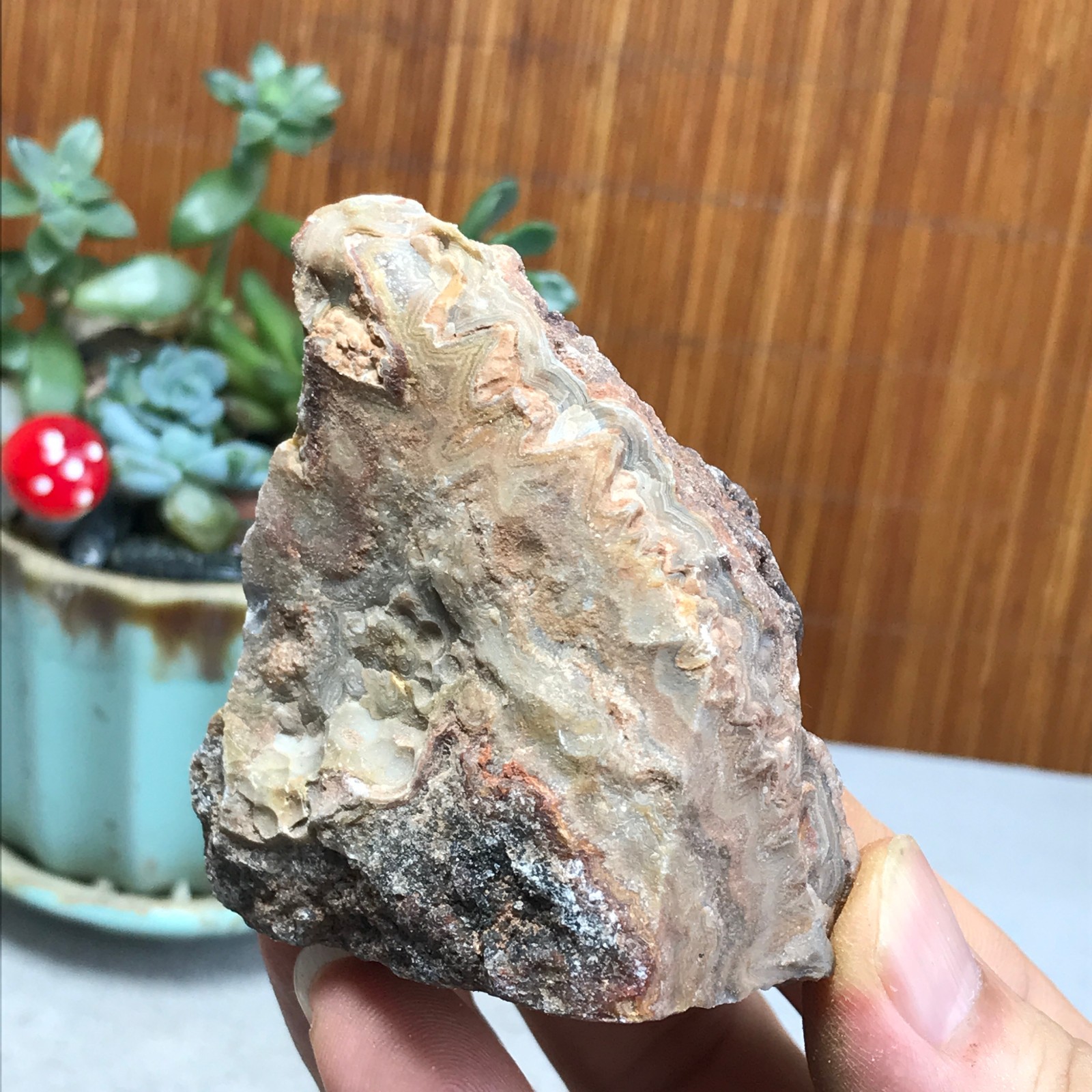 Natural crazy Mexican agate Crystal gemstone rough original Specimen 154g A6969