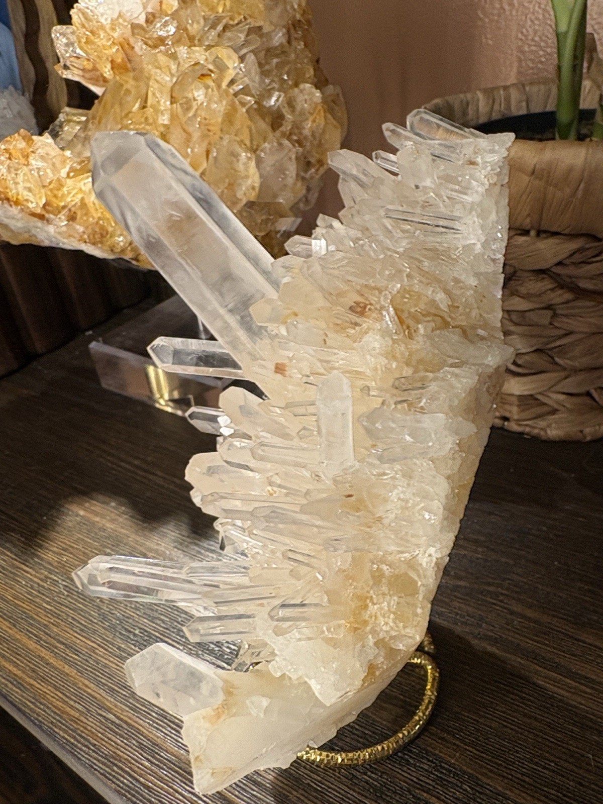 Golden Lemuriam Quartz Cluster Approx 6in x 4in