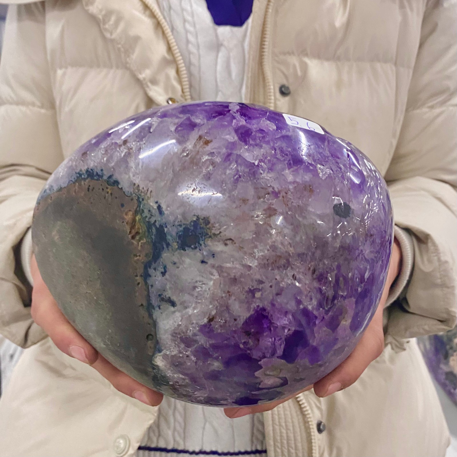 12.34LB Natural Amethyst geode quartz cluster crystal specimen energy healing