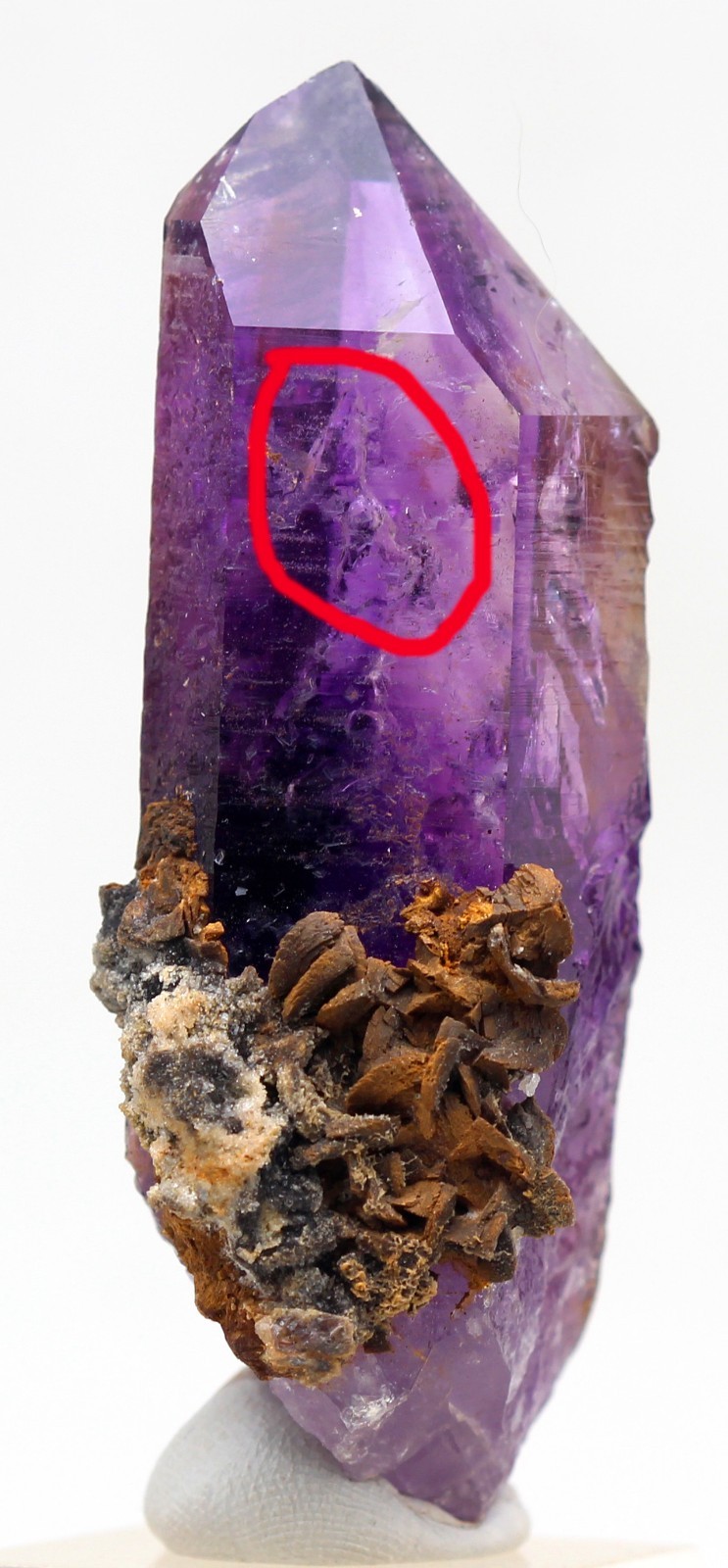 AMETHYST ENHYDRO Natural Crystal Point 2x Moving Water Bubble BRANDBERG Lemurian