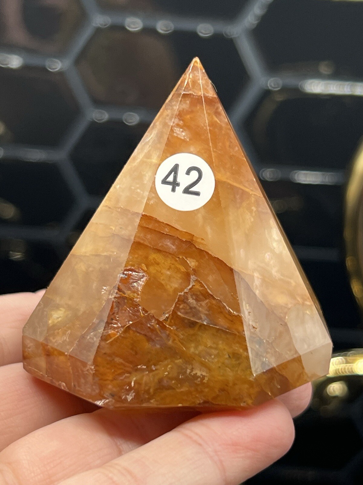 Golden Healer Amazing Diamond Pyramids Some dendrite Free ship & Gift