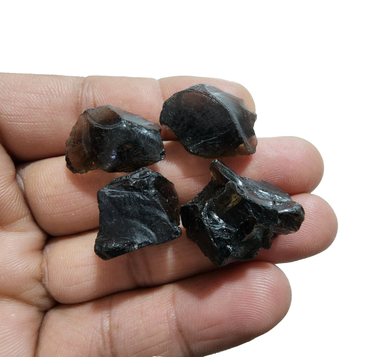 15-22 MM Top Smoky Quartz Rough Gemstone 4 Pcs Top Quality Crystal Smoky Quartz