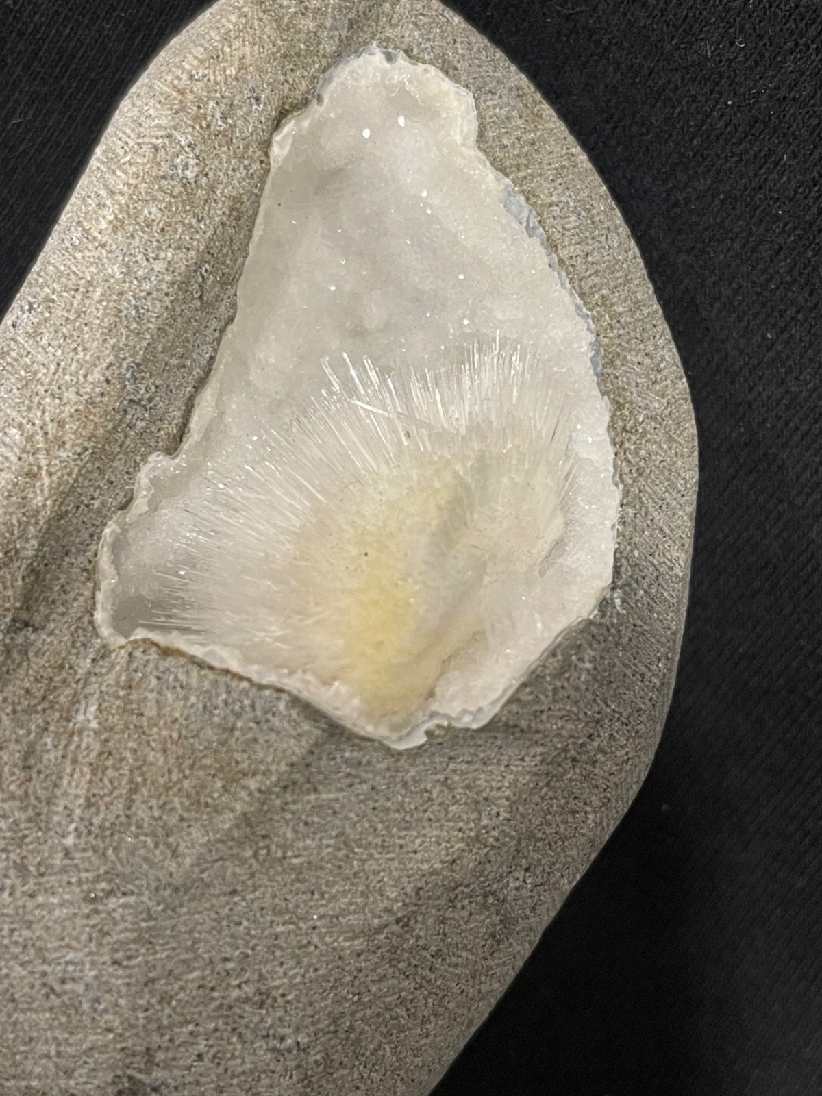 Stunning scolecite geode in awesome spray in natural formation specimen