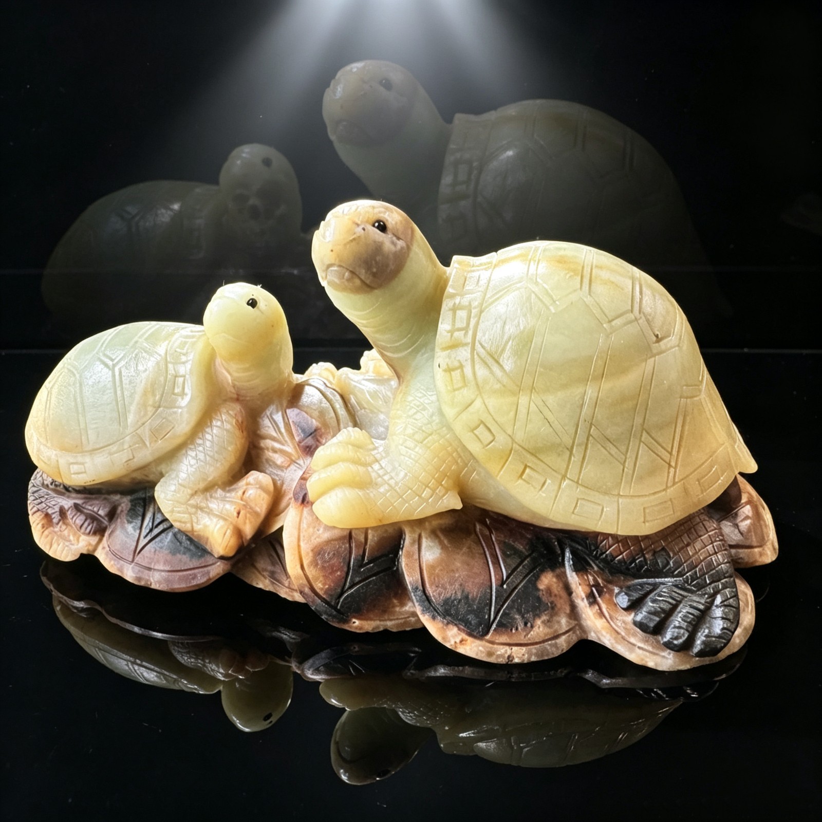 Natural Amazonite Turtle Figurine – Hand Carved Large Tortoise Statue 1175g