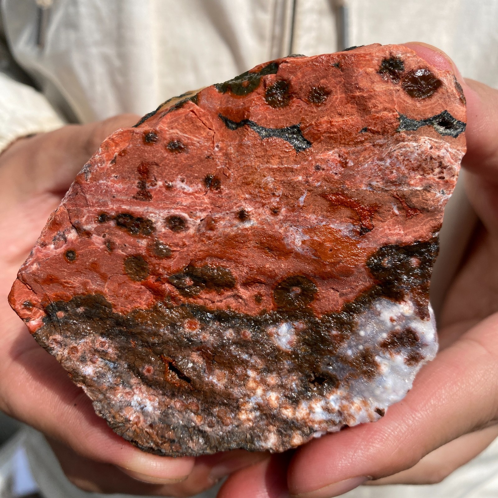 340G Rare Natural Raw Ocean Jasper Rough Quartz Crystal Mineral SpecimeM