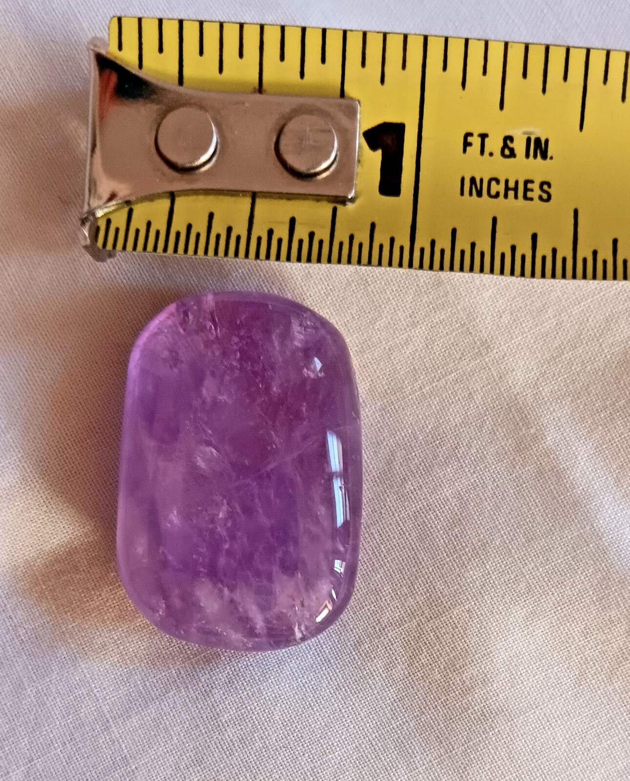 PURPLE AMYTHYST SMALL TUMBLED STONE SPECIMEN JEWEL QUALITY 1″ X .75 X .25″ XLNT