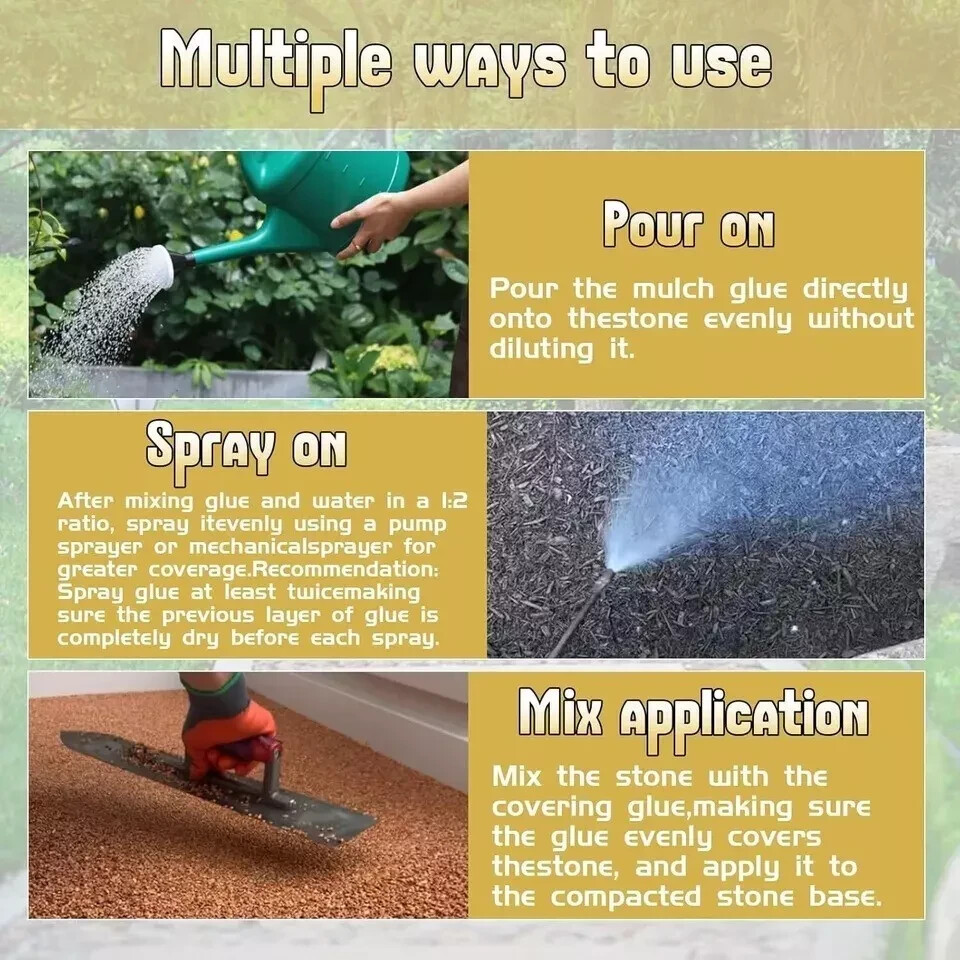 Mulch Glue, Gravel Glue, Mulch Glue for Landscaping, Concentrate Rock Glue for