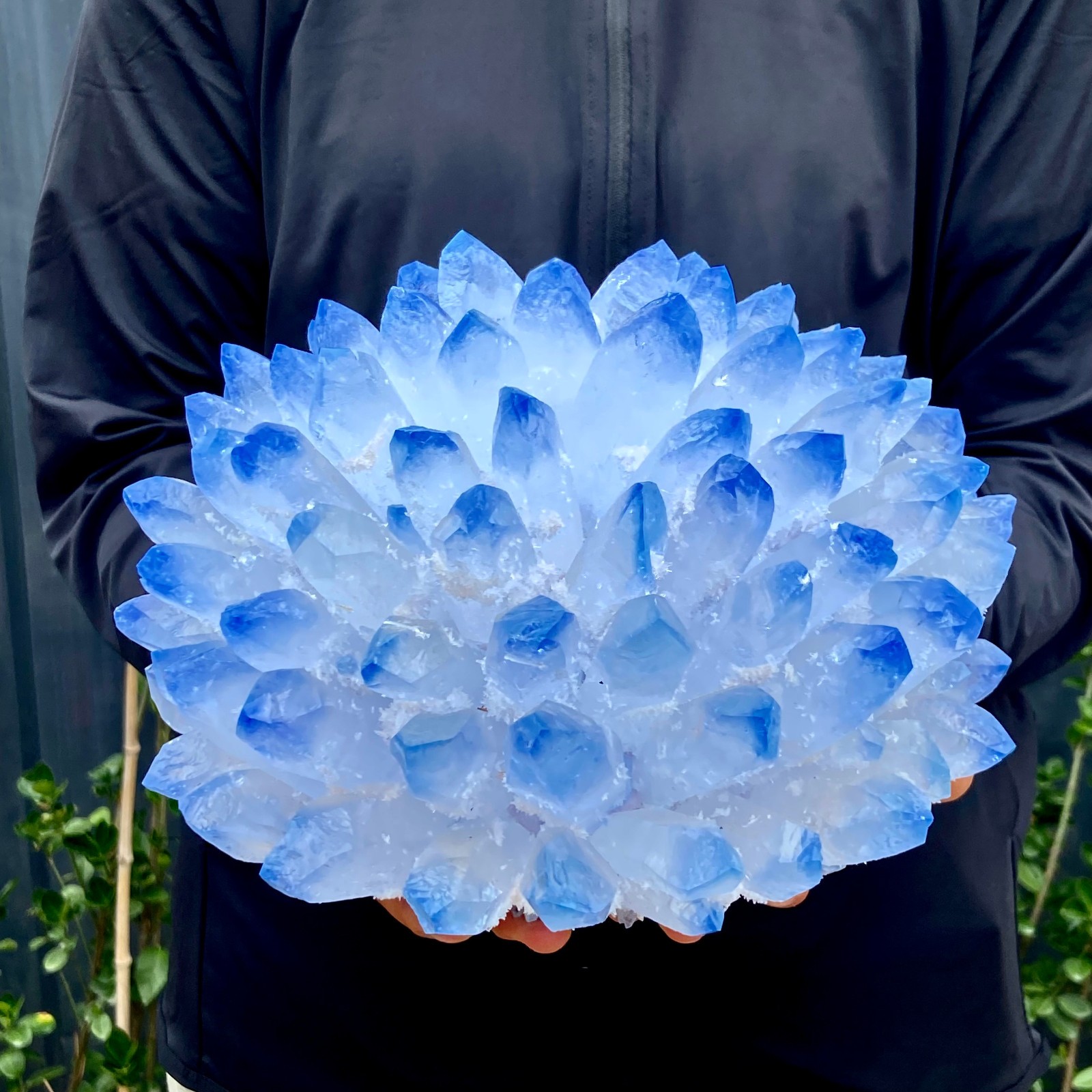 15.32LB New find sky blue phantom quartz crystal cluster mineral sample