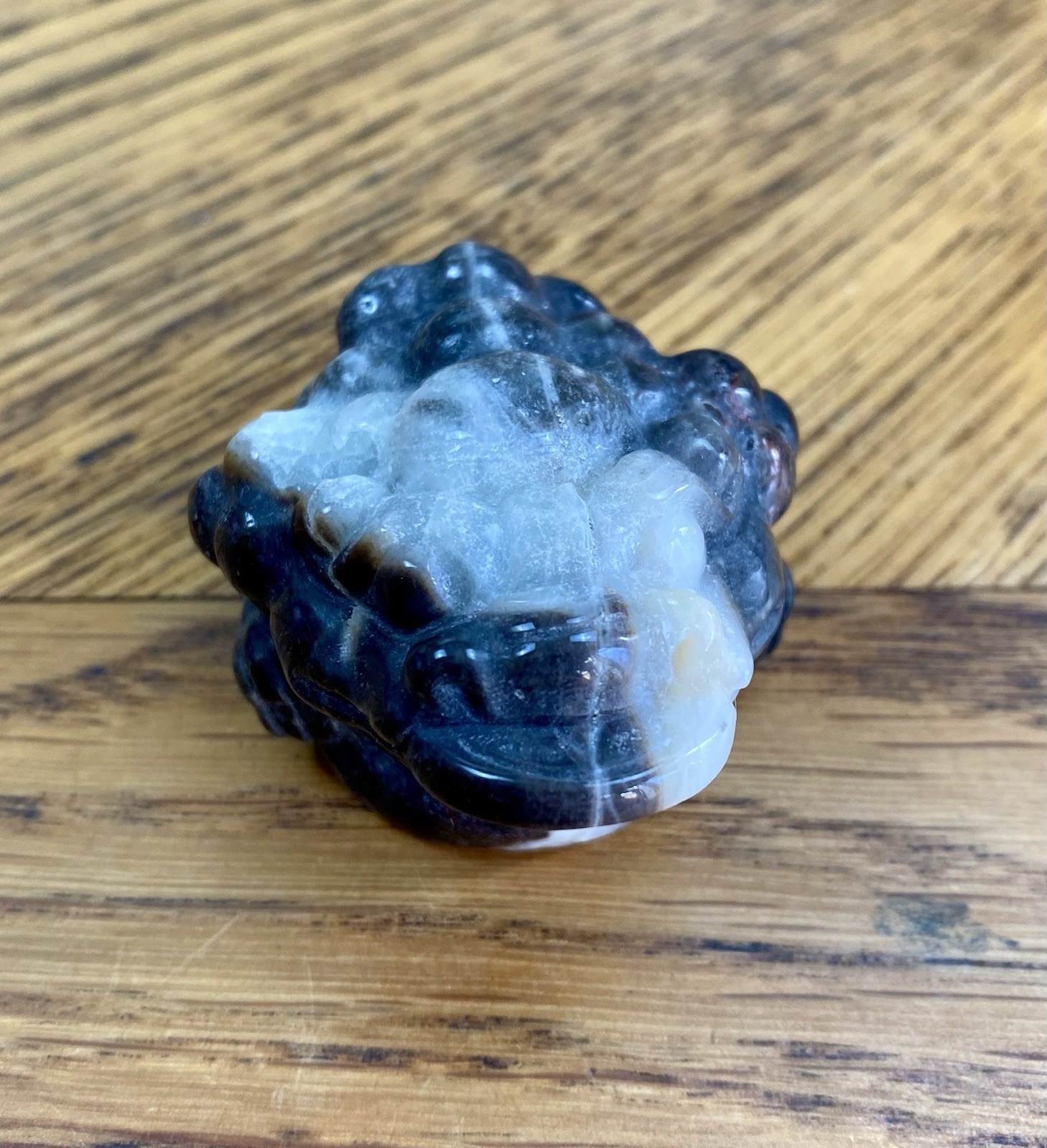 Crystal Caribbean Calcite 3 Leg Money Toad Frog Coin Shui Prosperity 112g (6)