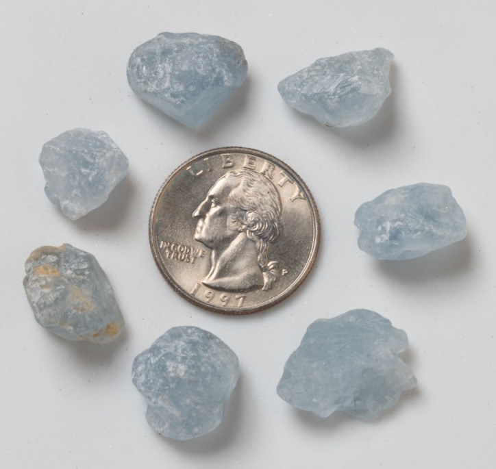 1/2 lb Blue Celestite Crystal Points & Pieces Lightly Tumbled Gem Rock Specimens