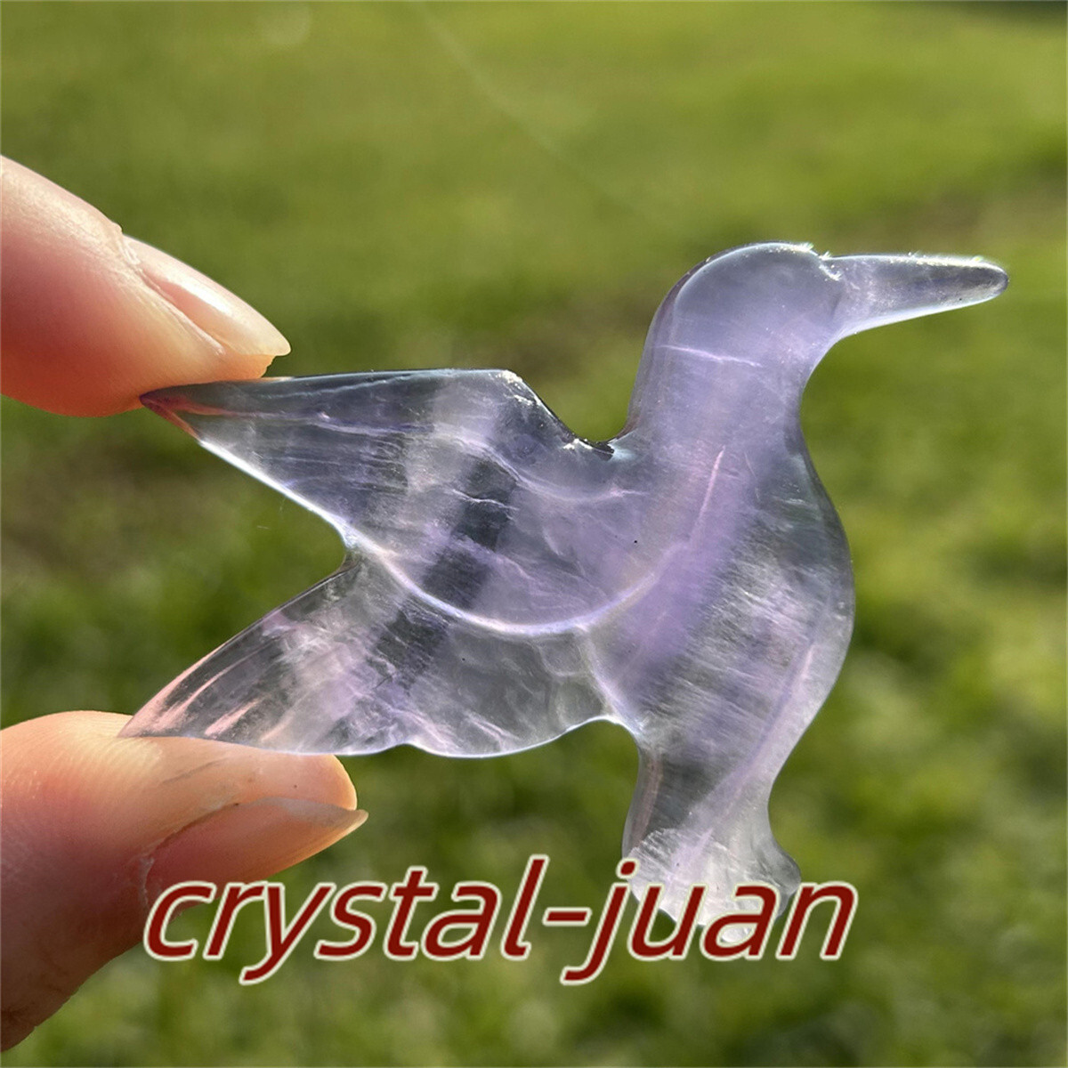 2″+ Natural Fluorite humming bird skull Carved Quartz Crystal skull Reiki heal