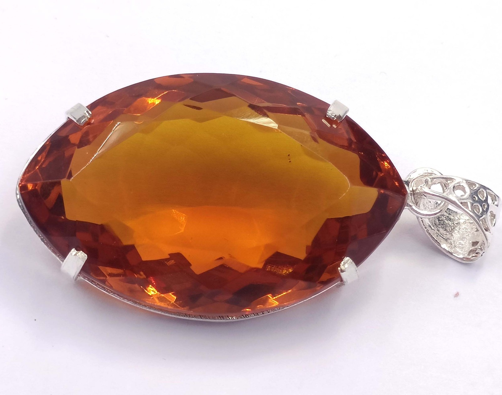 135 Ct Natural Yellow Sapphire Pendant Marquise Shape 925 Silver IGL 6FRU
