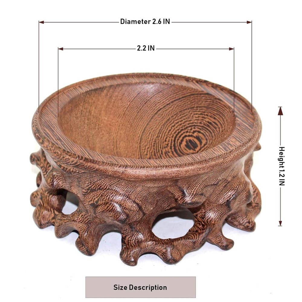 Oriental Asian Rosewood Crystal Decorative Ball Display Stand Pedestal Stands