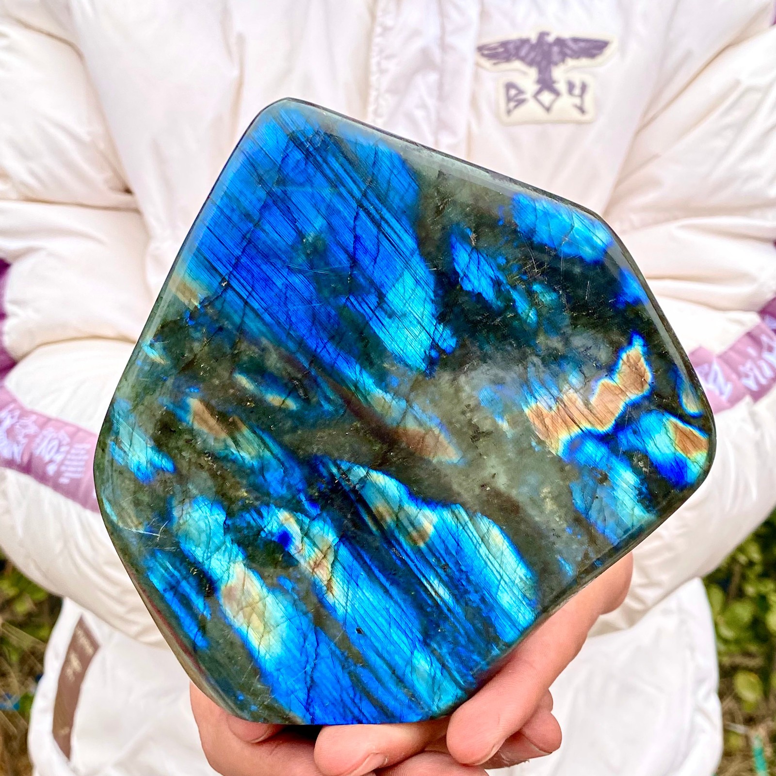 3LB Natural Gorgeous Labradorite Quartz Crystal Stone Specimen Healing