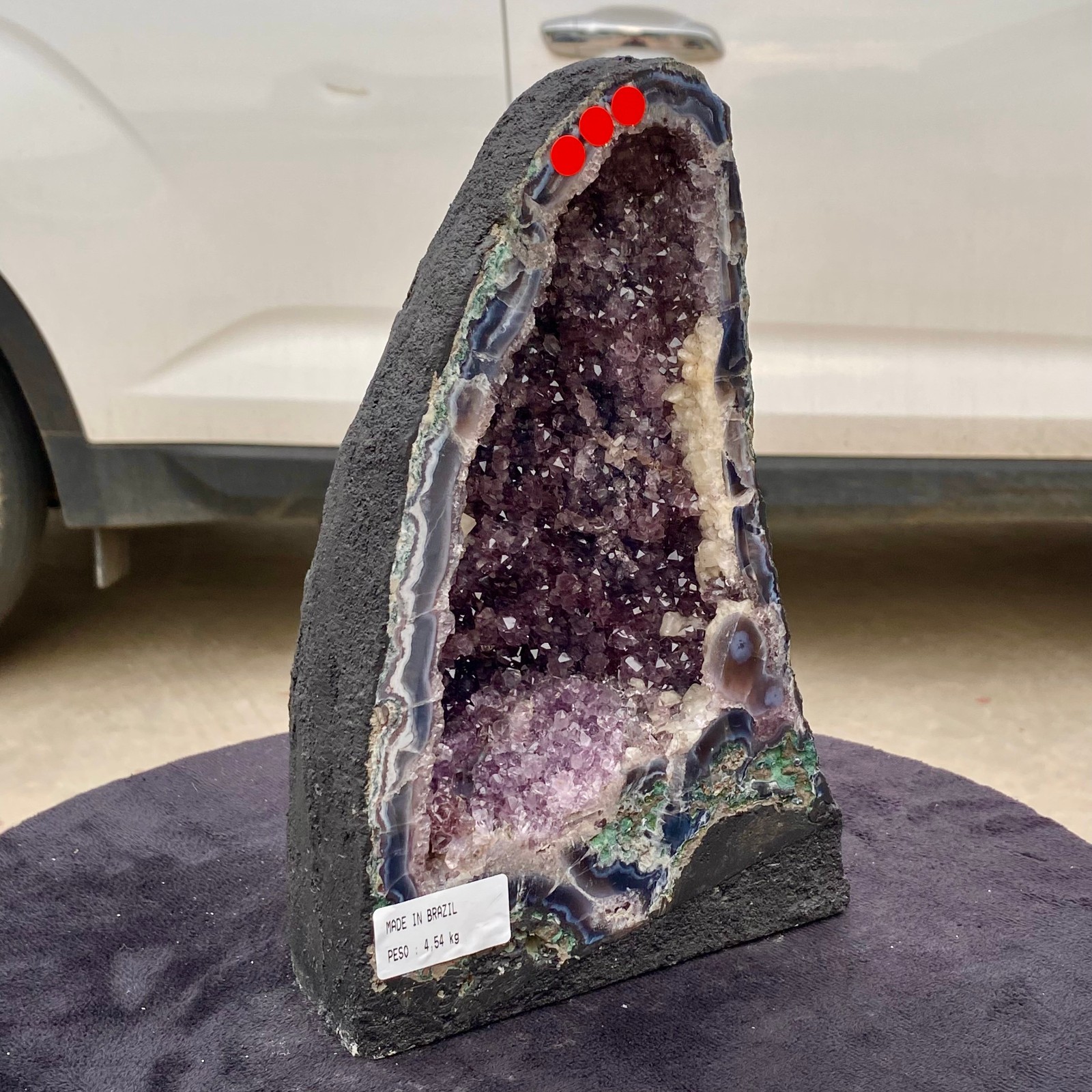 10LB Large natural amethyst geode quartz crystal cluster cathedral energy hea