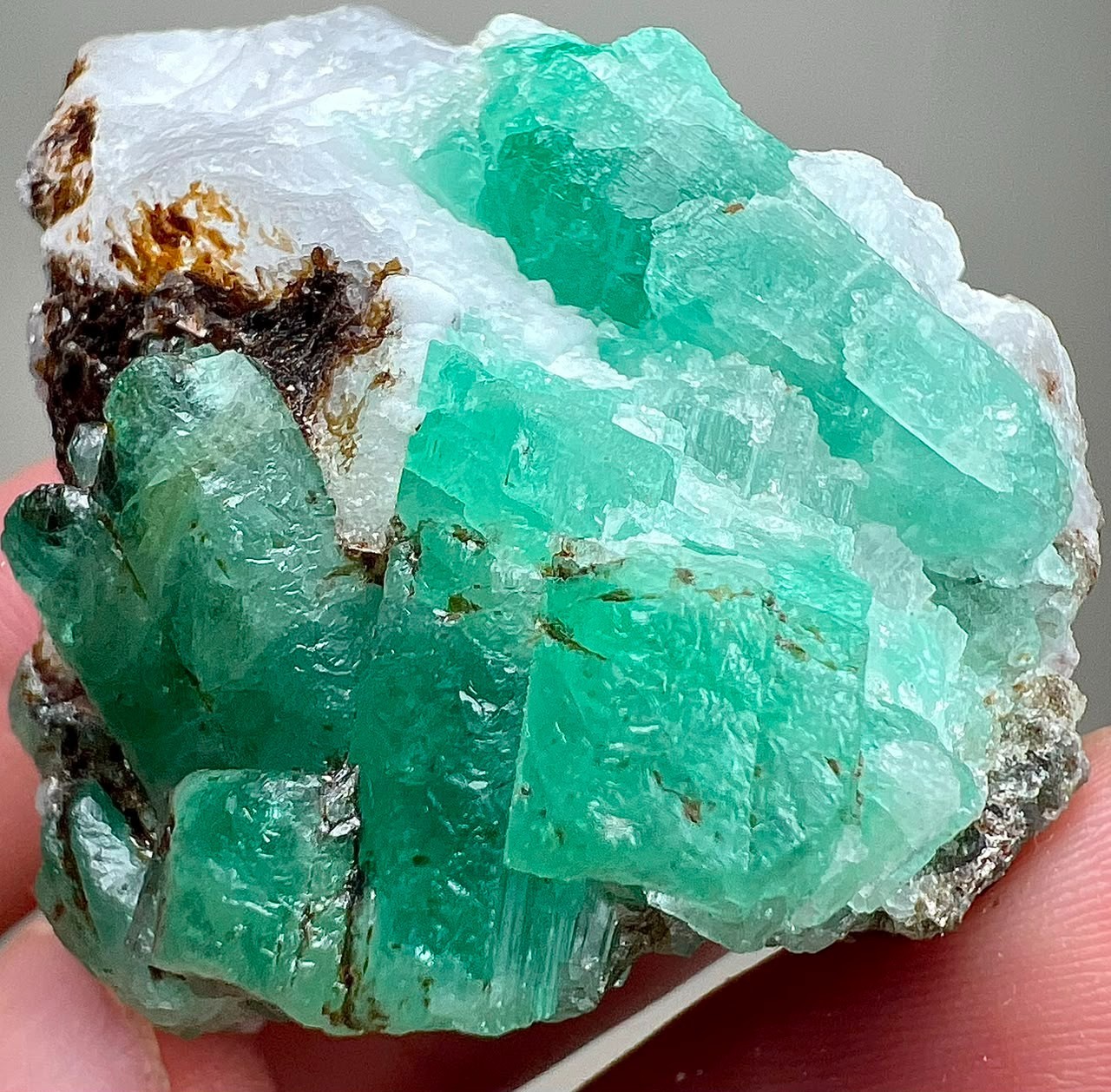 221CT, Beryl Var! Beautiful Natural Emerald Crystals on Matrix From Chitral @PAK