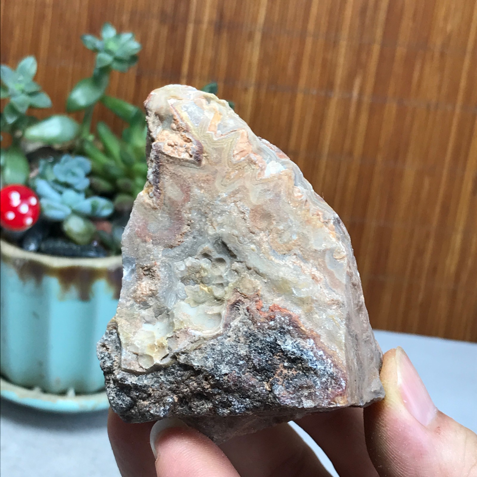 Natural crazy Mexican agate Crystal gemstone rough original Specimen 154g A6969