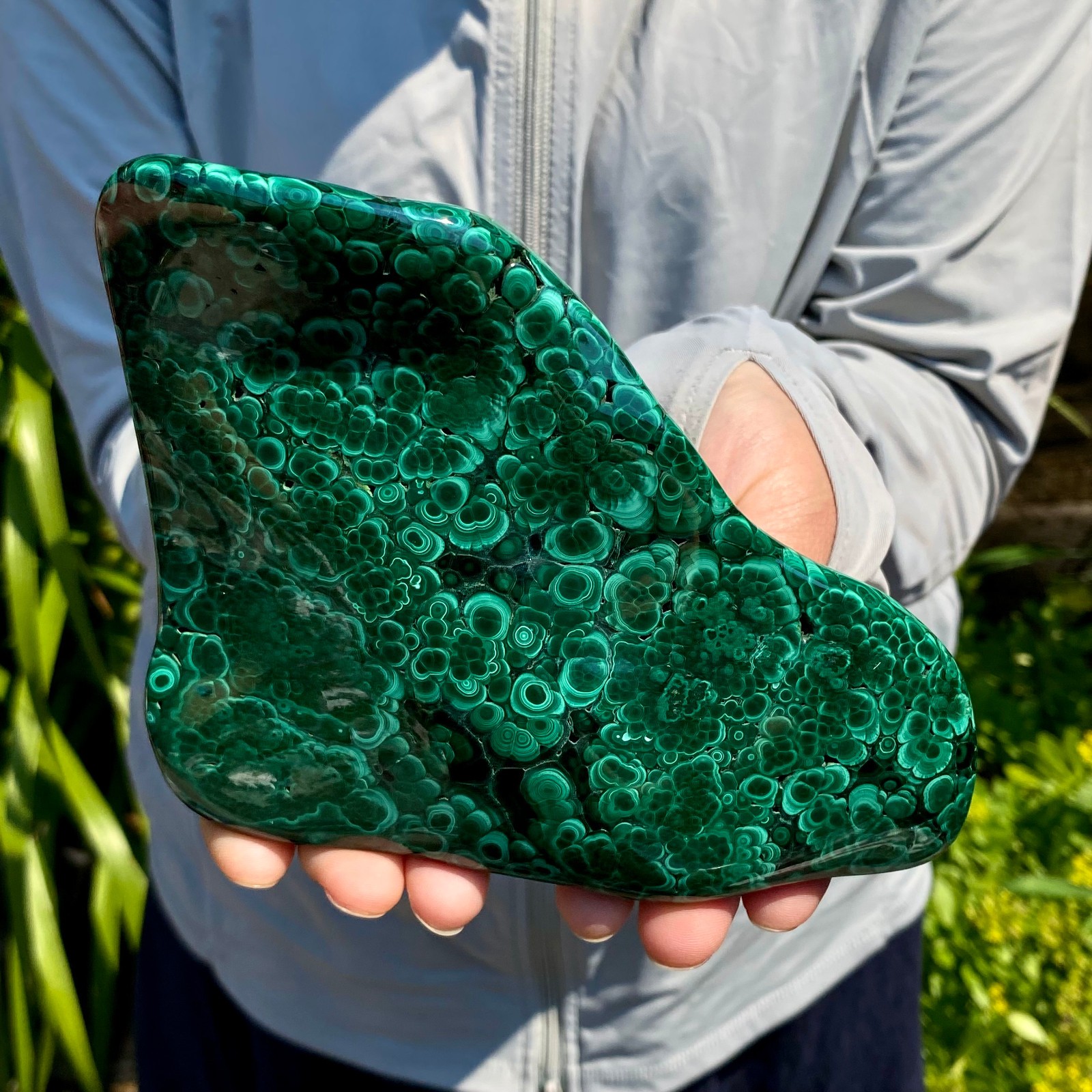2.2LB Natural glossy Malachite transparent cluster rough mineral sample