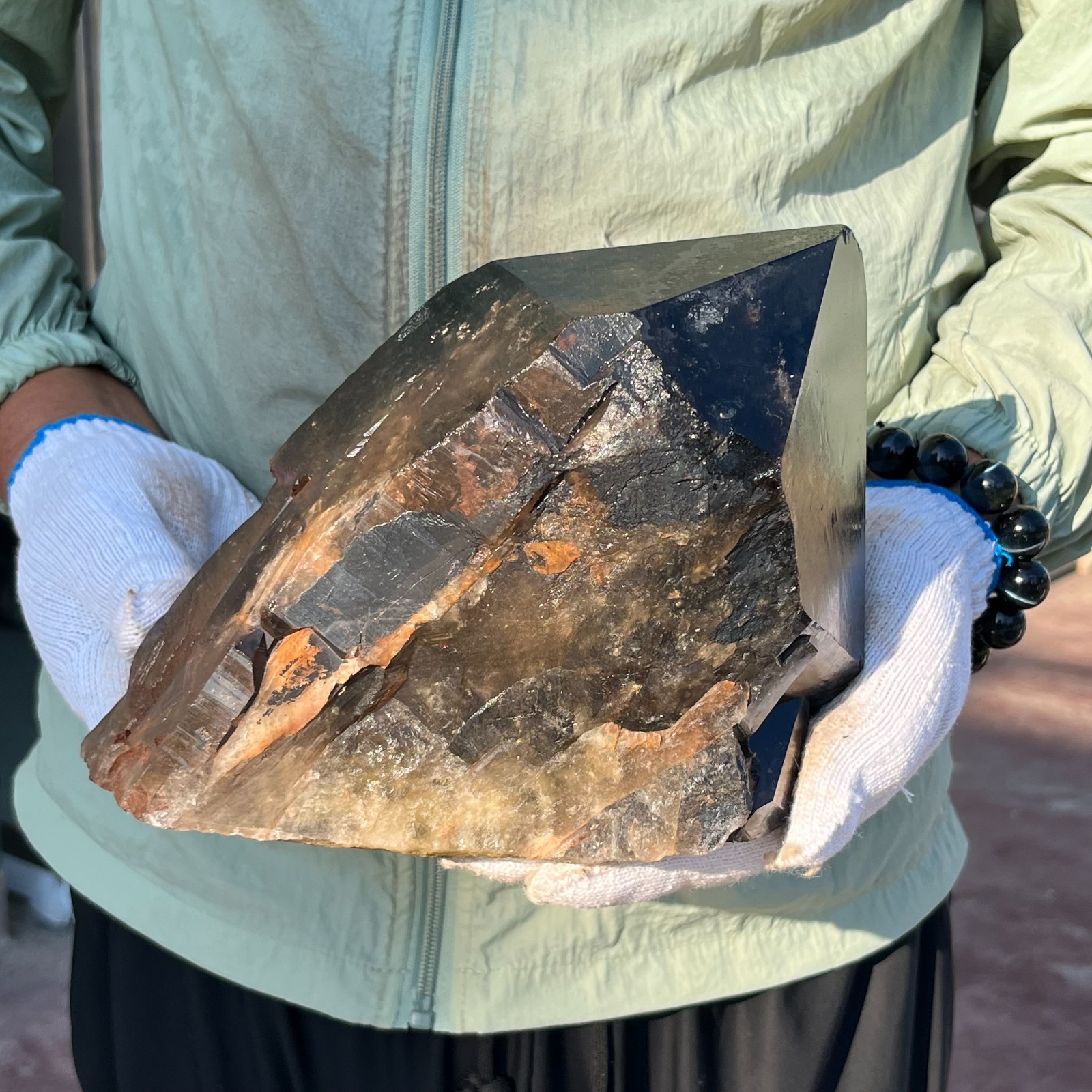 10LB Natural Smoky Black Skeletal Elestial Quartz Crystal Point Mineral
