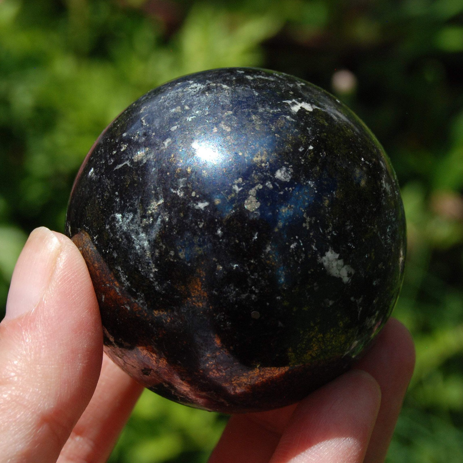Rare Covellite Crystal Sphere | 2.3″ 359g Stone of Magic & Good Luck