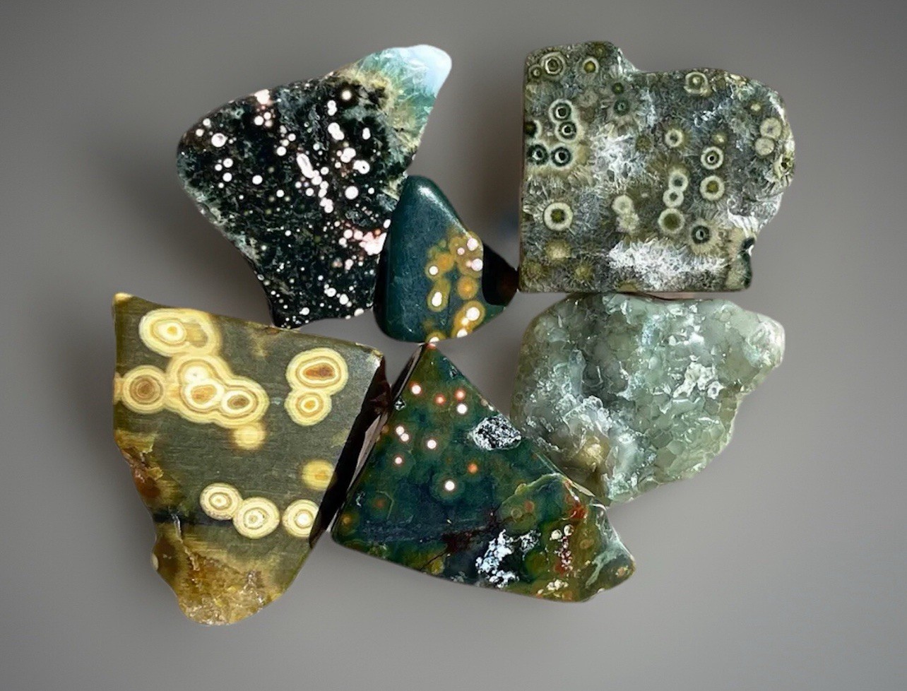 8th Vein Ocean Jasper Tumbles – Old Stock -Kabamby Ocean Jasper Rocks – lot Of 6