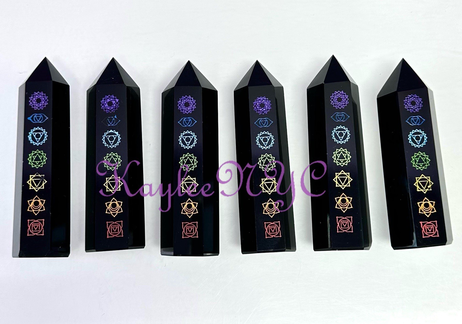 Wholesale Lot 1 Lb Natural Chakra Black Obsidian Obelisk Tower Point Crystal