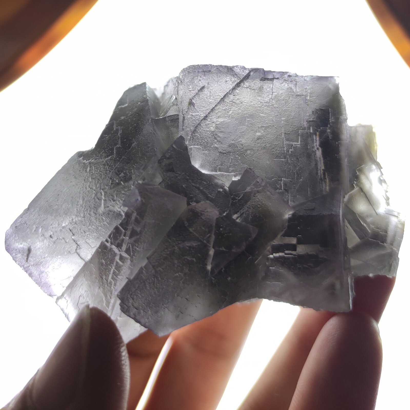 Cubic Fluorite Crystal, Light Purple Color And Phantom Zones, From Pakistan 223g