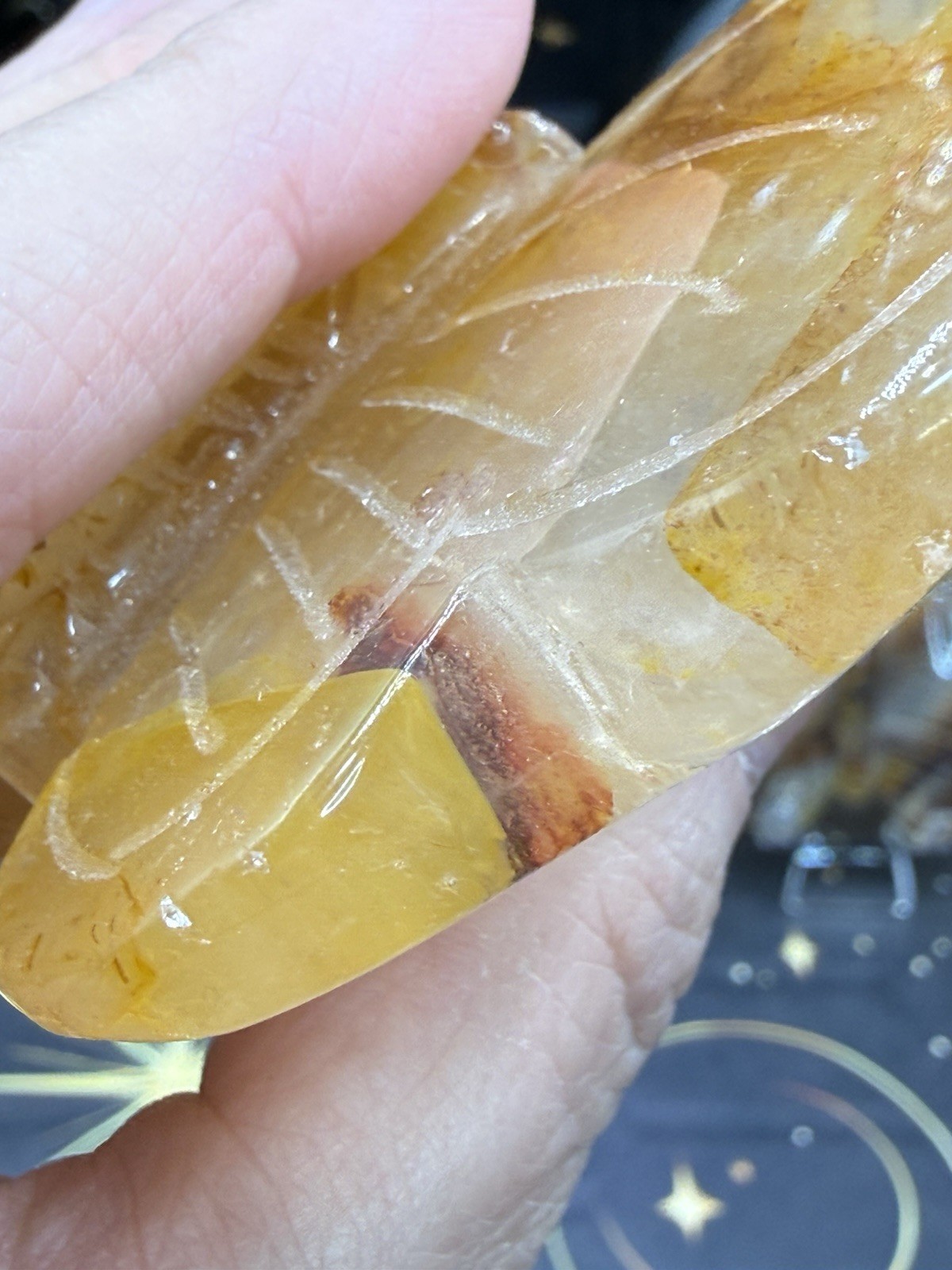 Natural Golden Healer Carved Butterflies Yellow hematoid Free shipping