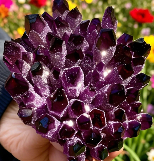 400G+Rare DARK PURPLE Amethyst Quartz Cluster Natural Crystal Geode Home Display