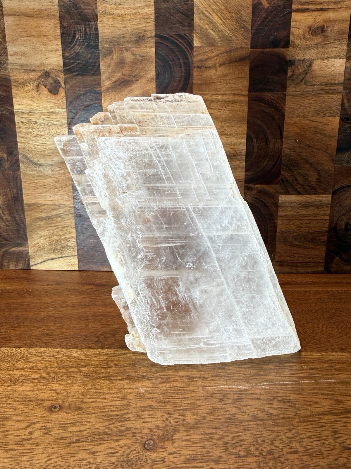 Large Clear/White Selenite Gypsum Crystal Slab Specimen 2 lb 13.5 oz 7 in