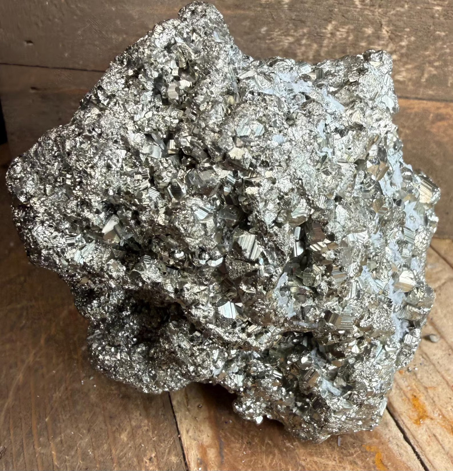 Peruvian Pyrite Specimen, Gleaming Crystal Cluster, Fool’s Gold 4.1 inch