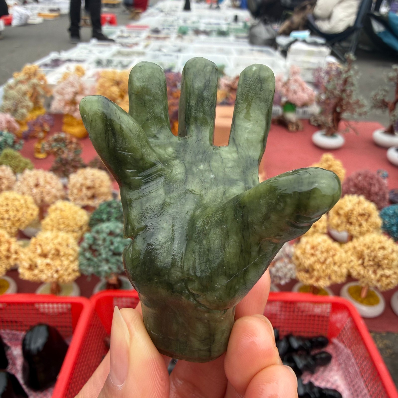 natural Serpentine Quartz Crystal Carved Hand Reiki Healing 1pc