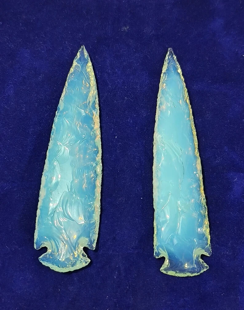 Opalite Spearhead Arrowhead Crystal Bead for Jewelry Making, Healing Gemstone