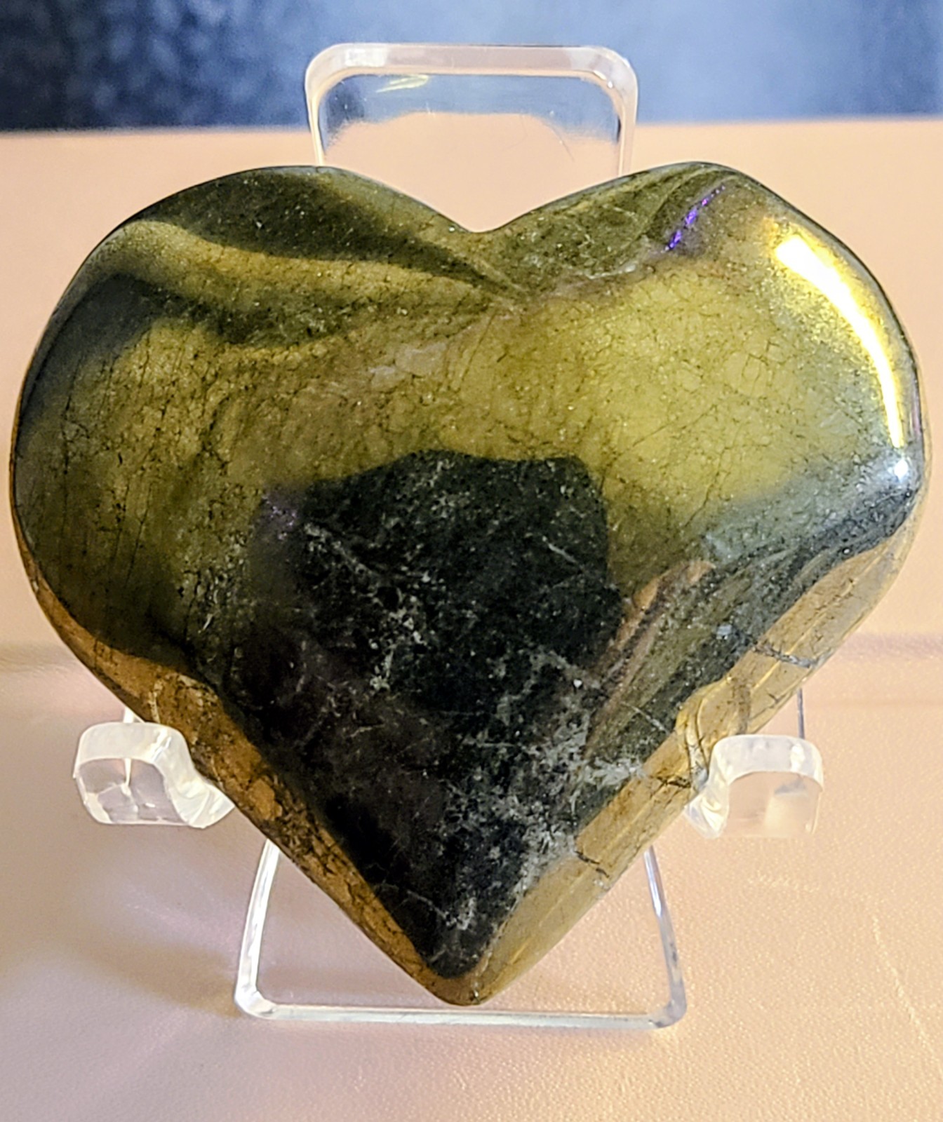Golden Peruvian Pyrite Crystal Heart #1