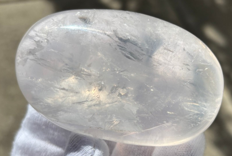 USA SALE 286g LOT 2 LARGE-R GIRASOL QUARTZ PALMSTONES PALM STONES PALM STONE