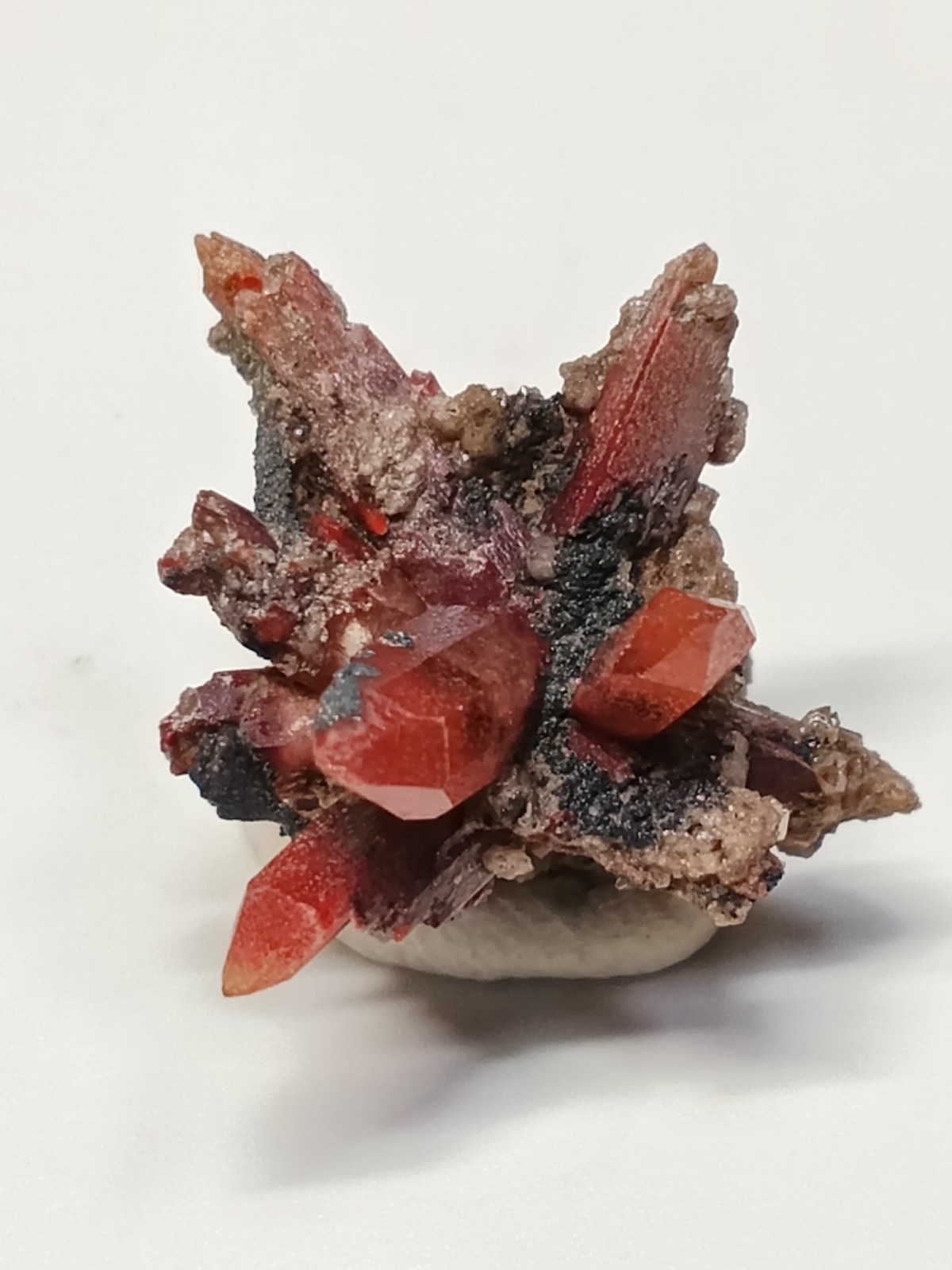 Topaz Orange Red Mexican Natural Gemstone Terminated On Matrix X70