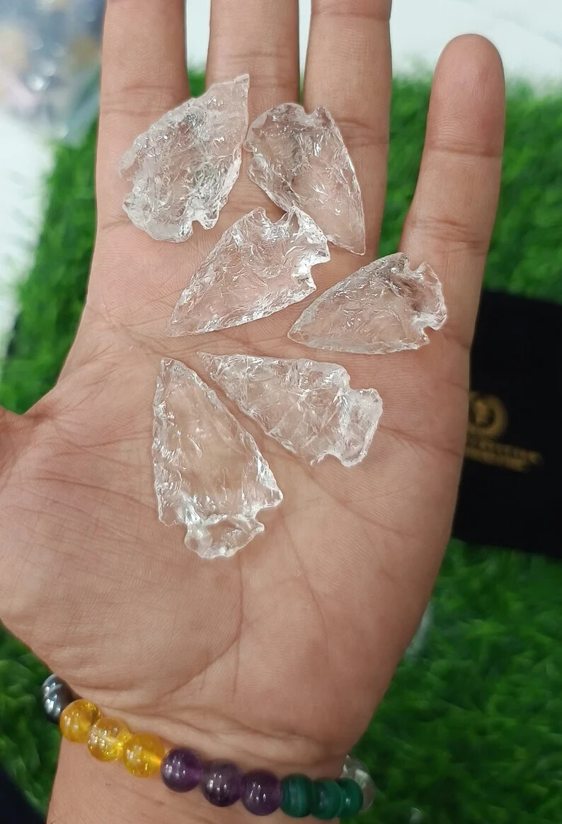 Natural Crystal Quartz Arrowhead Stone-Beautiful for Display, Jewelry & Wrapping