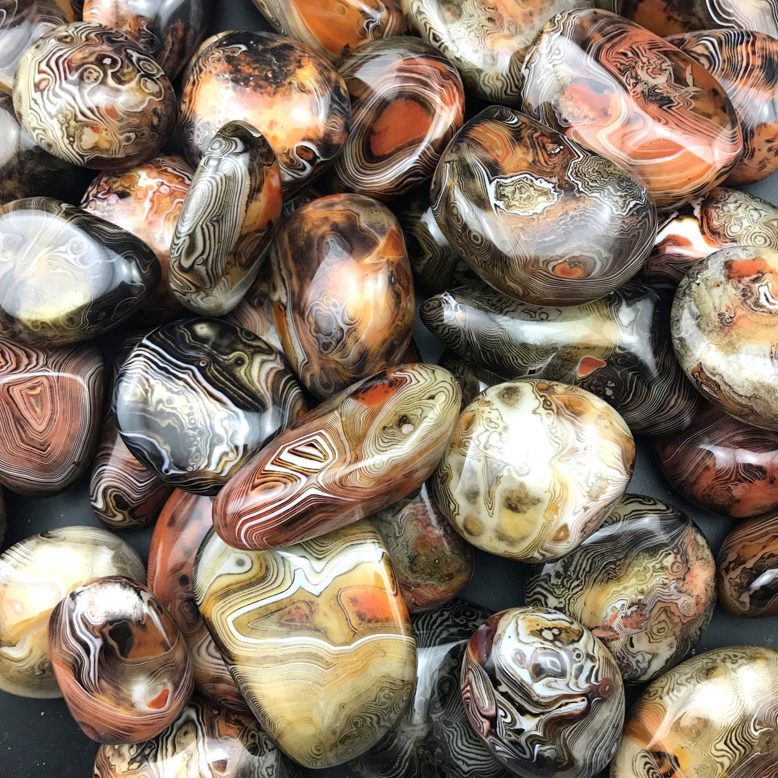 1000g Madagascar Banded Agate Alarge Tumbled Beautiful Patterns Randomly Send
