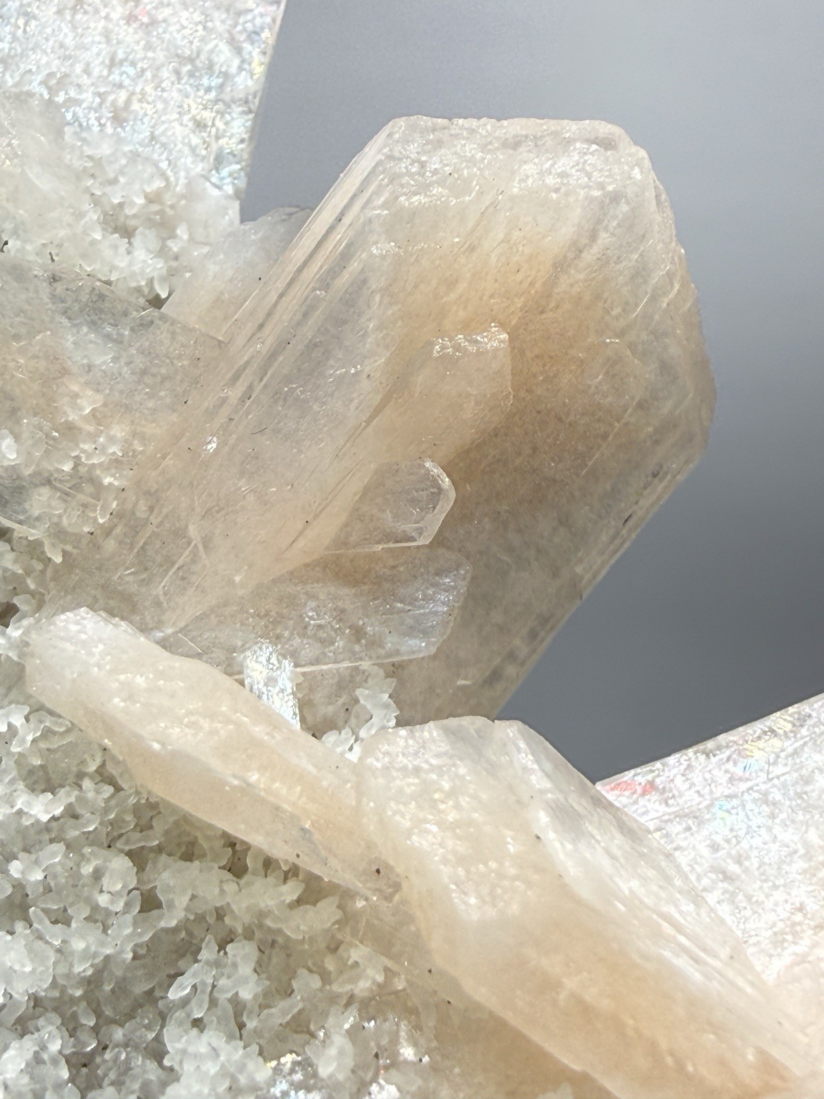 Gemmy Stilbite Crystals on Volcanic Stalactite | Deccan Traps, Maharashtra India