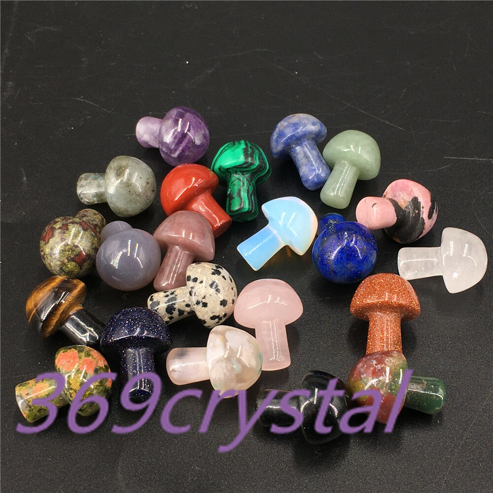 wholesale！ Natural mini mushroom Quartz Crystal Carved Polishing Healing.