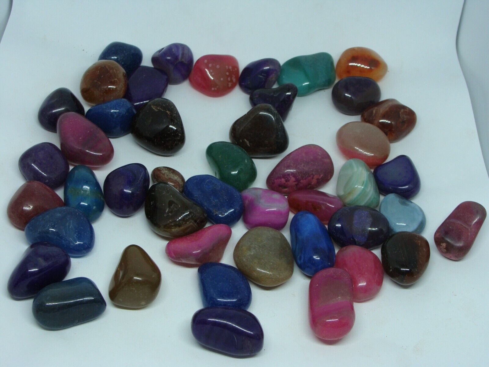 1900 Carats Natural Polished Small Mixed Tumble Stone Genuine Rock Gem Size #6