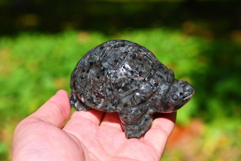 3.8″ Natural Yooperlite Tortoise Carved Reiki Healing Decor crystal Gift 1pc