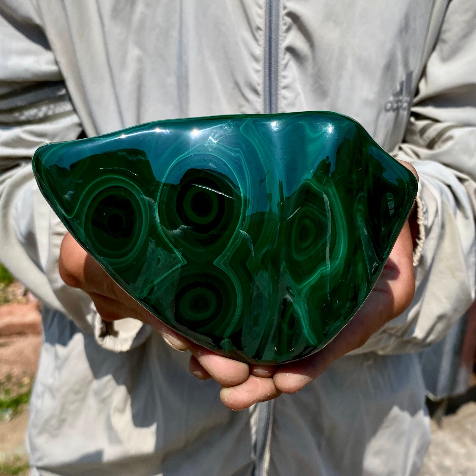2.2LB Natural glossy Malachite transparent cluster rough mineral sample