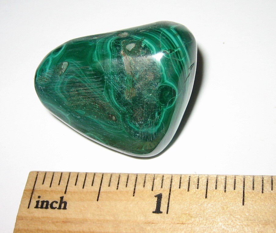 1.25″ TUMBLED POLISHED NATURAL MALACHITE STONE MINERAL FROM THE CONGO ~ 25.2g *1