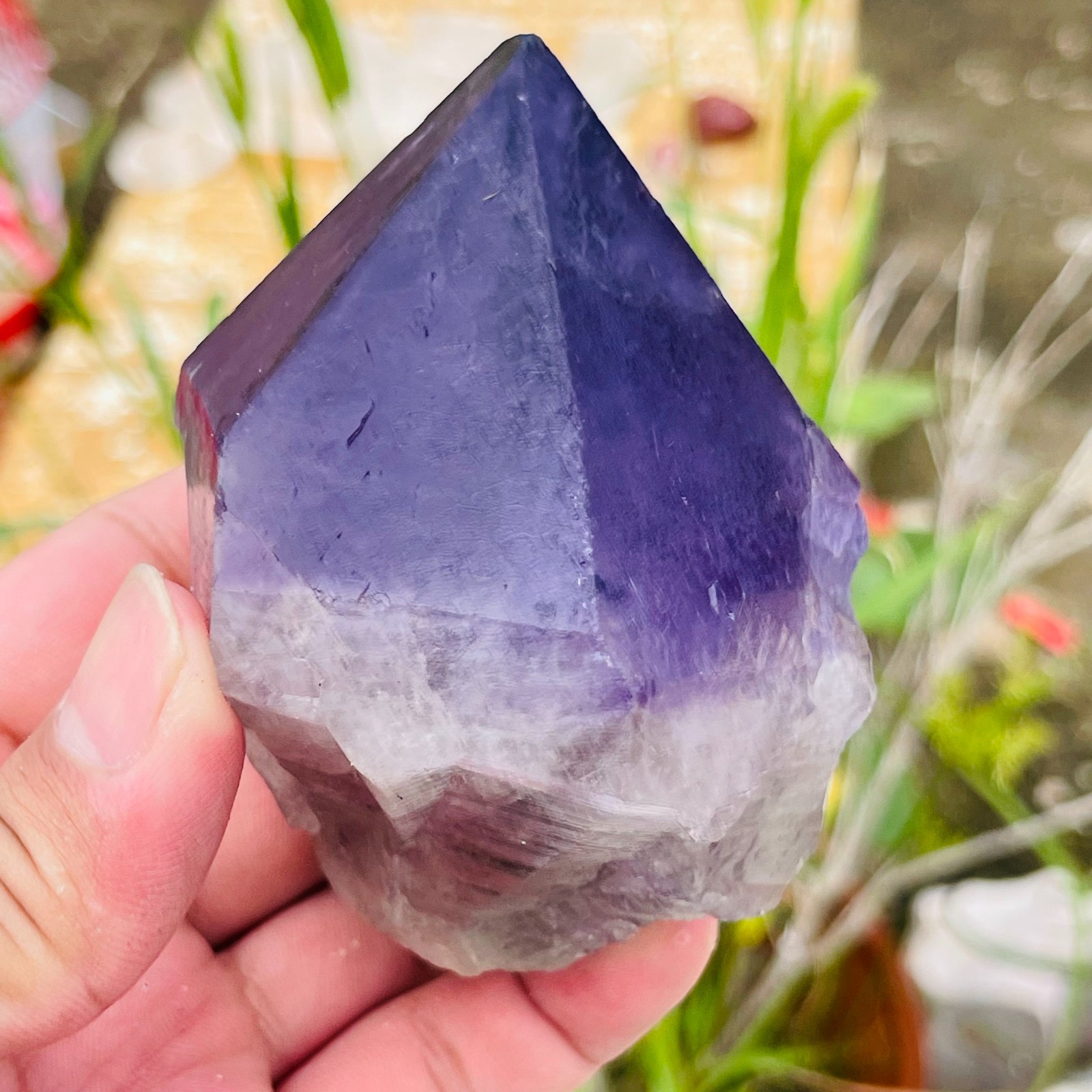 467g Natural Amethyst Unicuspid Quartz Crystal Points Rough Mineral Specimen