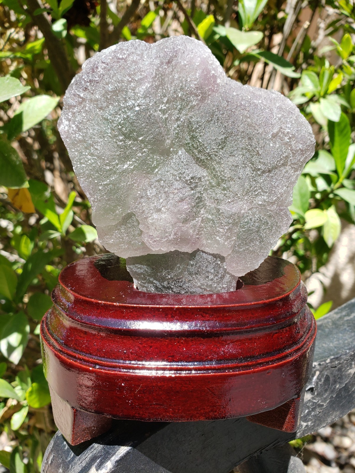 5.75″ Purple and Green Fluorite Quartz Crystal Mineral UV Specimen with Stand