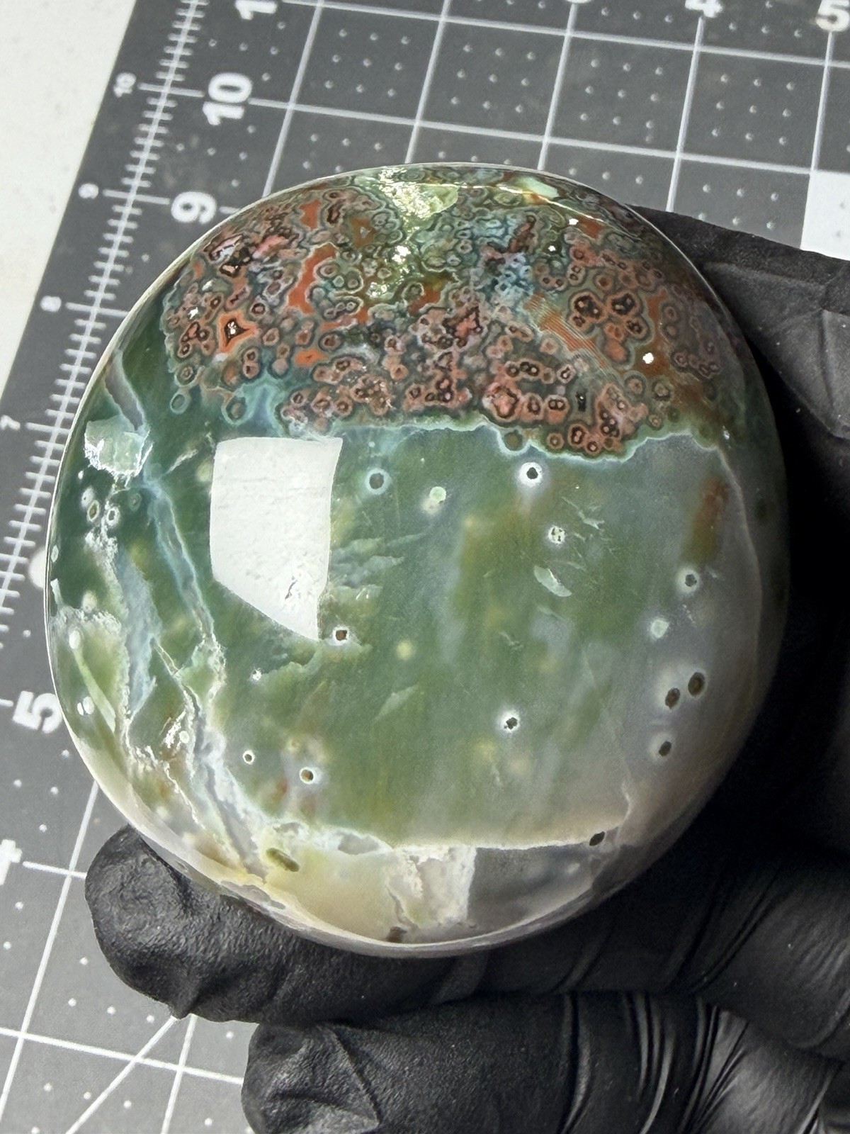 Gorgeous Ocean Jasper Palm Stone Orbs Marovato