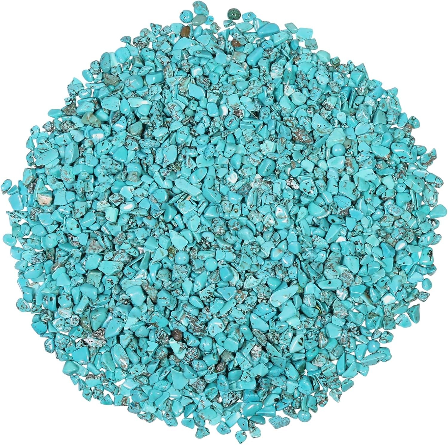 Turquoise Tumbled Chips Stone, Irregular, 1 lb, 3-15mm, Drawstring Pouch